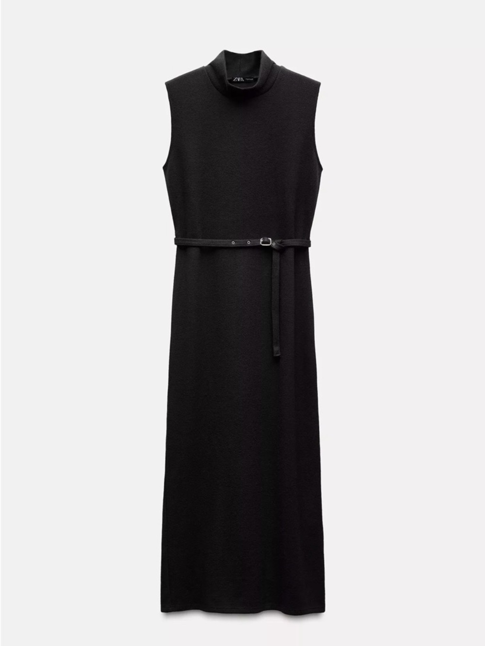 Zara Black Belted Midi Dress